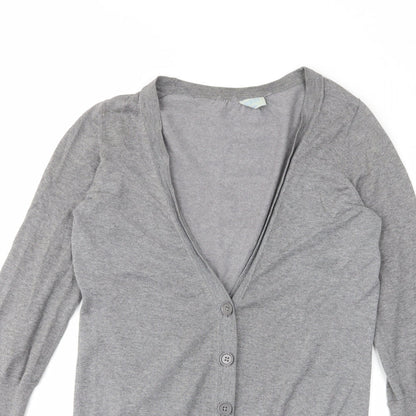 Womens UK Size 8 Oasis Grey Cardigan Jumper