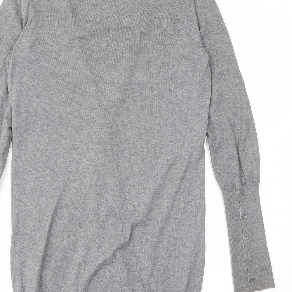 Womens UK Size 8 Oasis Grey Cardigan Jumper
