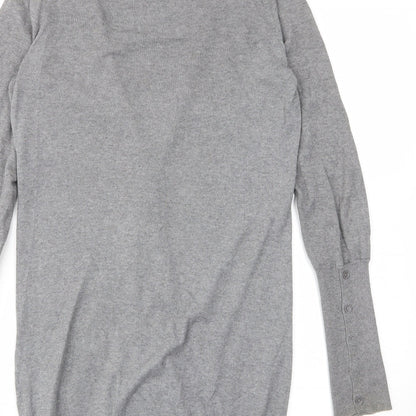 Womens UK Size 8 Oasis Grey Cardigan Jumper