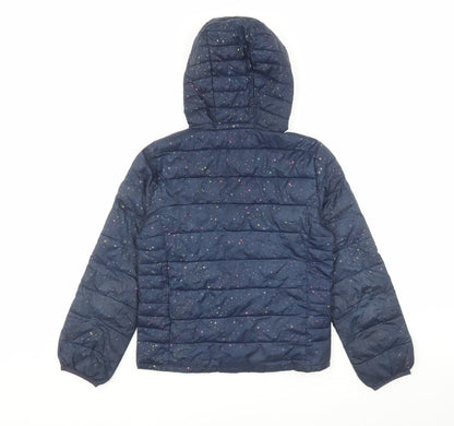 Gap Girls Blue Geometric Bomber Jacket Coat Size 2XL Zip