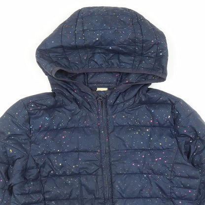 Gap Girls Blue Geometric Bomber Jacket Coat Size 2XL Zip
