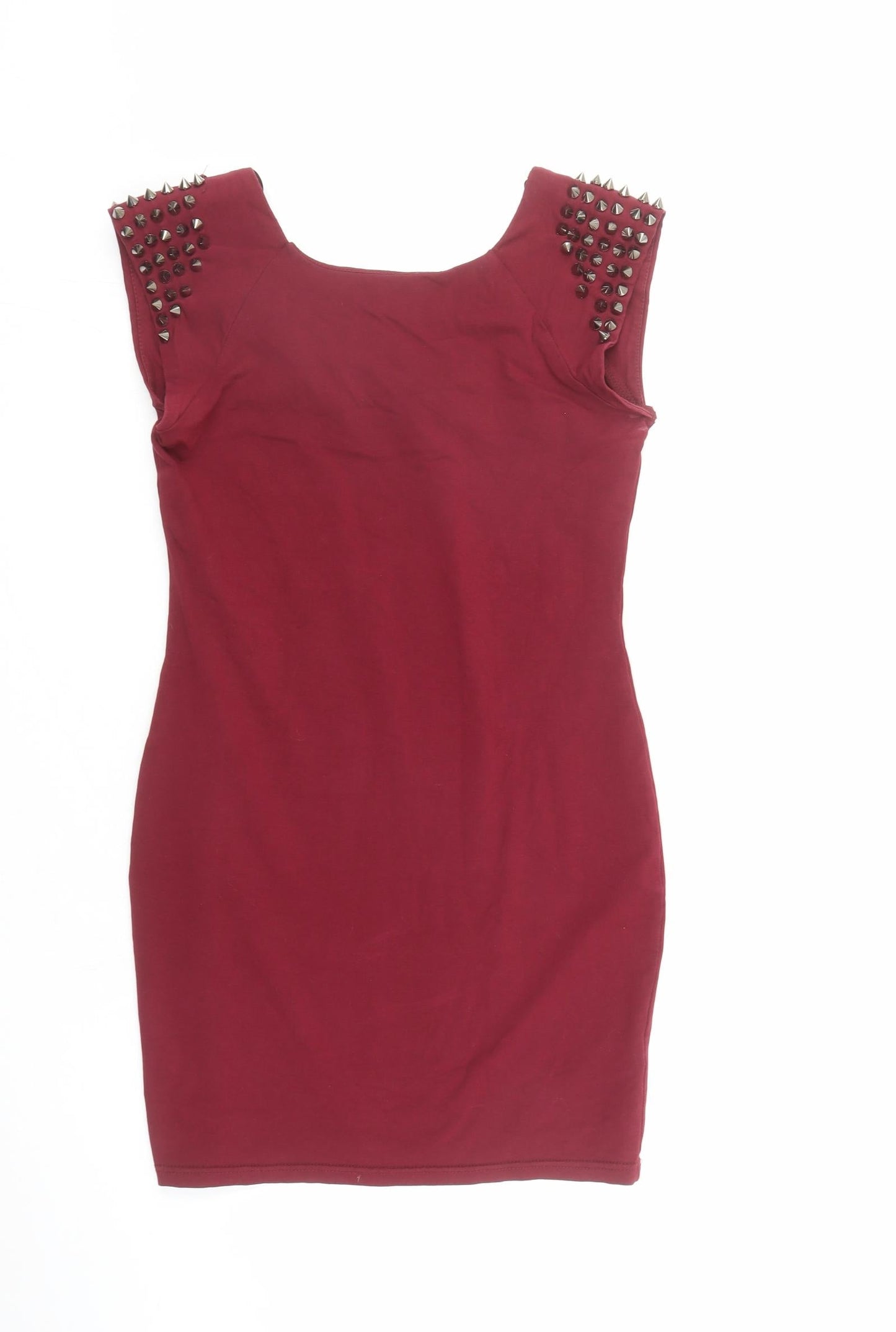 AX Paris Womens Red Viscose Bodycon Size 12 Round Neck Pullover