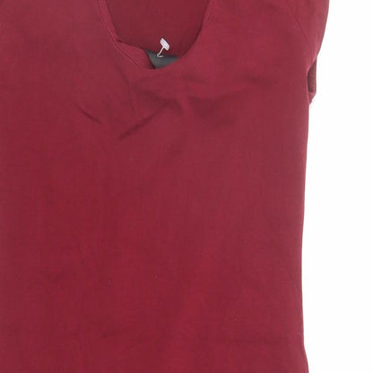 AX Paris Womens Red Viscose Bodycon Size 12 Round Neck Pullover