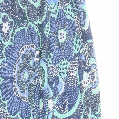 Monsoon Womens Blue Geometric Polyester A-Line Size S Sweetheart Pullover