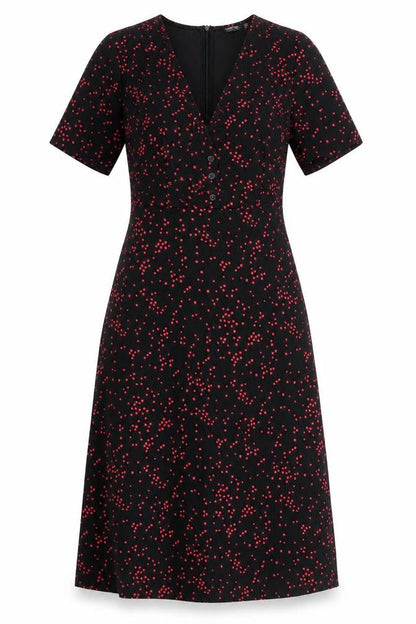 Nasty Gal Womens Black Geometric Polyester A-Line Size 6 V-Neck Zip