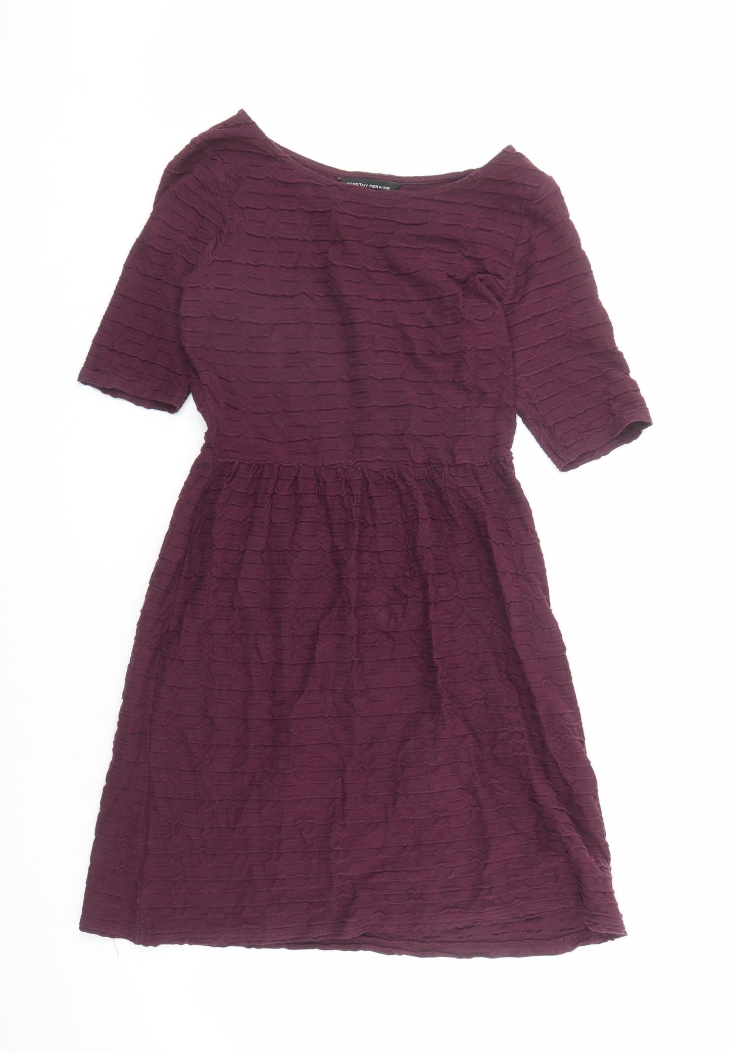 Dorothy Perkins Womens Purple Cotton Fit & Flare Size 12 Round Neck Pullover