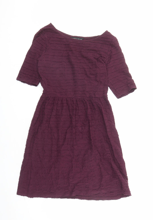 Dorothy Perkins Womens Purple Cotton Fit & Flare Size 12 Round Neck Pullover
