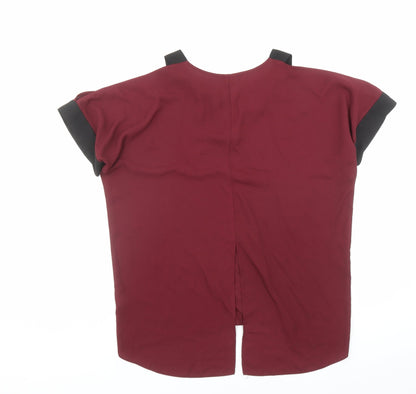Womens UK Size 14 River Island Red Basic Blouse