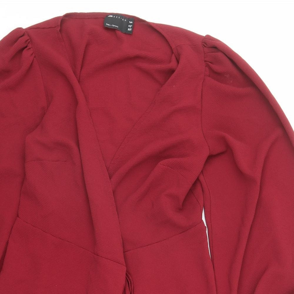 Womens UK Size 12 ASOS Red Kimono Blouse