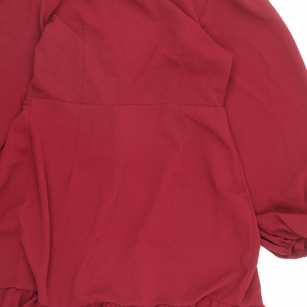 Womens UK Size 12 ASOS Red Kimono Blouse