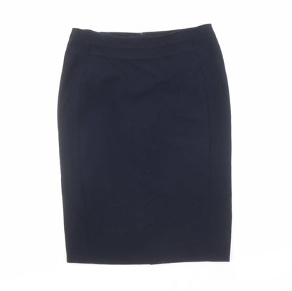 Marks and Spencer Womens Black Polyester A-Line Skirt Size 10 Zip