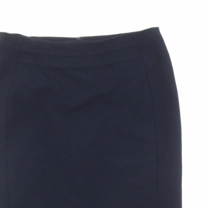 Marks and Spencer Womens Black Polyester A-Line Skirt Size 10 Zip