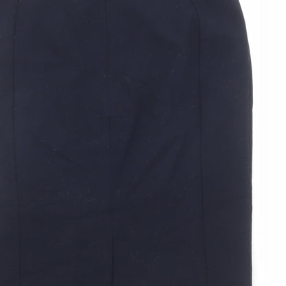 Marks and Spencer Womens Black Polyester A-Line Skirt Size 10 Zip