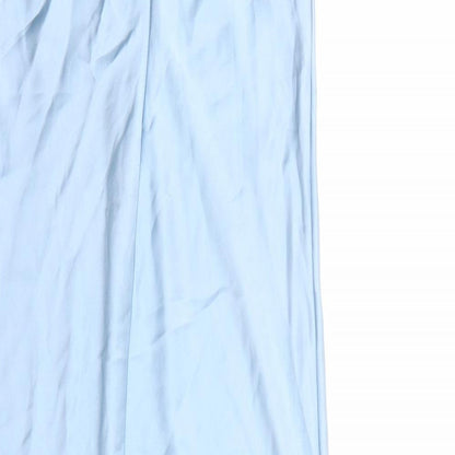 Zara Womens Blue Polyester A-Line Size S Round Neck Zip