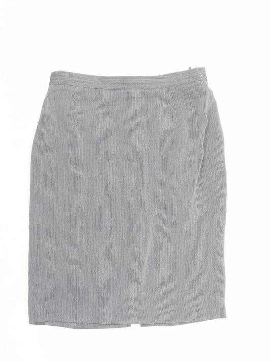 Gerry Weber Womens Grey Geometric Polyester A-Line Skirt Size 18 Zip