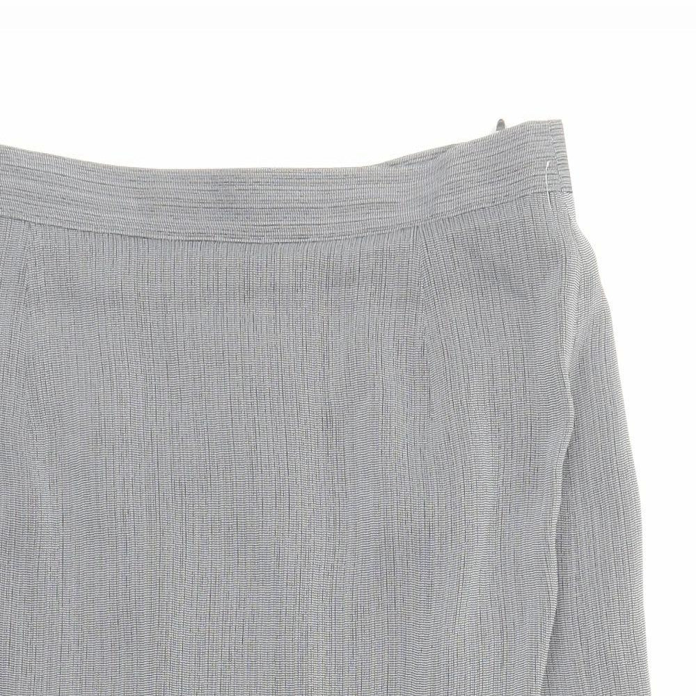 Gerry Weber Womens Grey Geometric Polyester A-Line Skirt Size 18 Zip