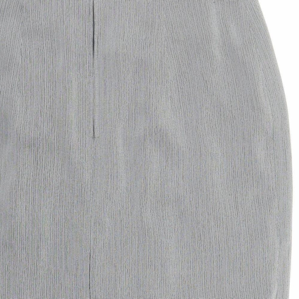 Gerry Weber Womens Grey Geometric Polyester A-Line Skirt Size 18 Zip