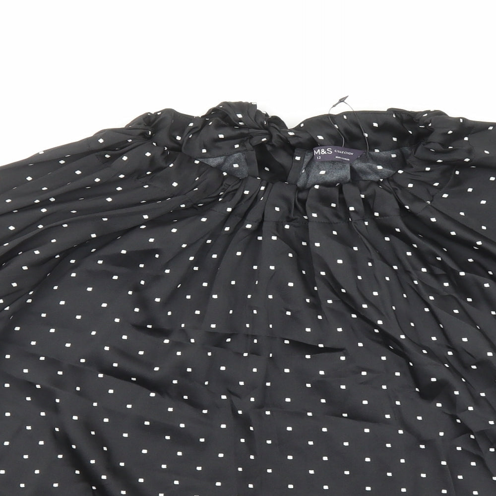 Womens UK Size 12 Marks and Spencer Black Basic Blouse