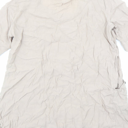 Floryday Womens Beige Polyester Basic Blouse Size S Round Neck