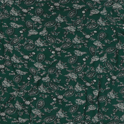 Amichi Womens Green Paisley Polyester Wrap Blouse Size M V-Neck