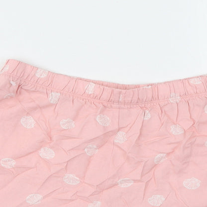Marks and Spencer Womens Pink Geometric Viscose Basic Shorts Size 6 L3 in Regular Pull On - Seashells Print