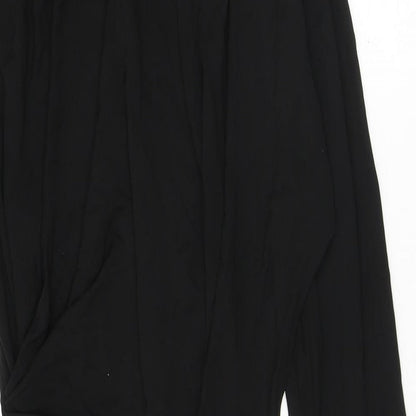 Zara Womens Black Viscose Bodycon Size L Mock Neck Snap - One shoulder