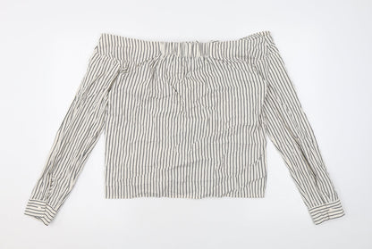 Womens UK Size 10 H&M Ivory Basic Button-Up