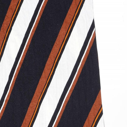 Wallis Womens Multicoloured Striped Viscose Maxi Size 12 Round Neck Pullover