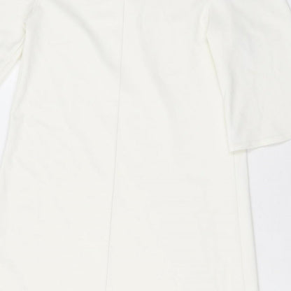 New Look Womens White Polyester Mini Size 8 Halter Pullover - Cold Shoulder