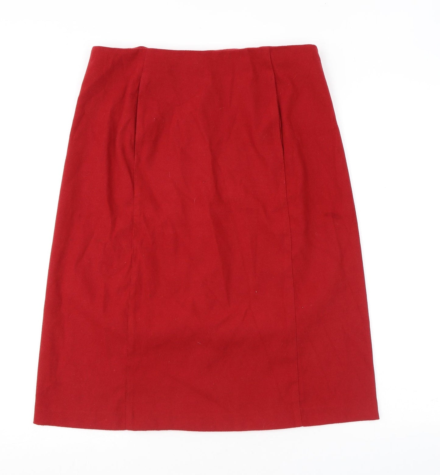 AMARANTO Womens Red Polyester A-Line Skirt Size 14 Zip - Pockets