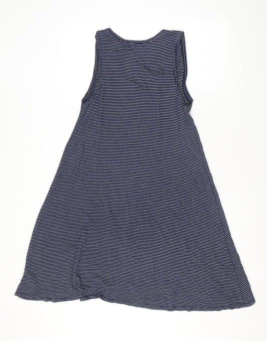 Gap Womens Blue Striped Rayon Tank Dress Size S V-Neck Pullover