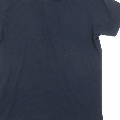 Brave Soul Mens Blue Polyester Polo Size S Collared Button