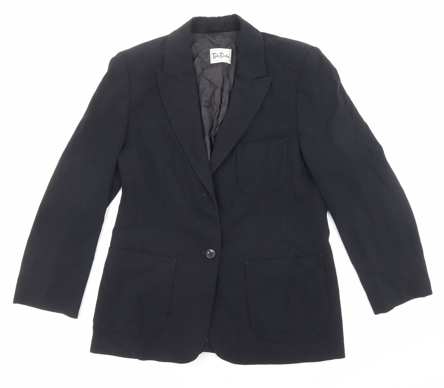 Betty Barclay Womens Black Polyester Jacket Suit Jacket Size 16