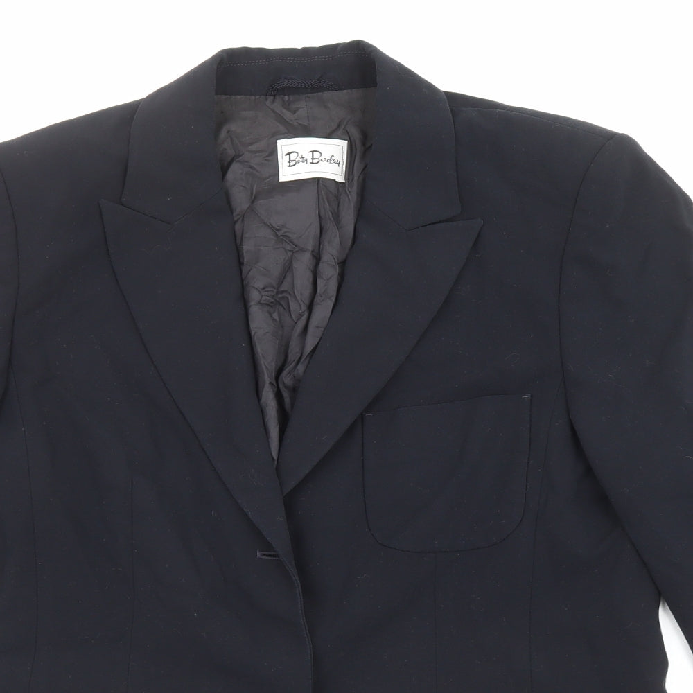 Betty Barclay Womens Black Polyester Jacket Suit Jacket Size 16