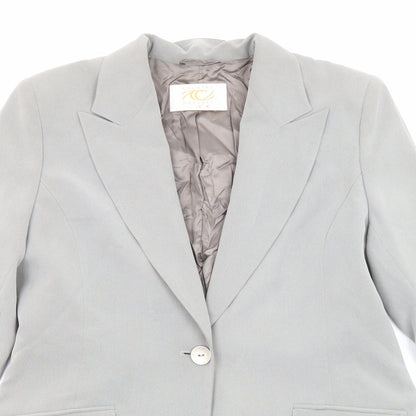 Country Casuals Womens Grey Polyester Jacket Suit Jacket Size 12