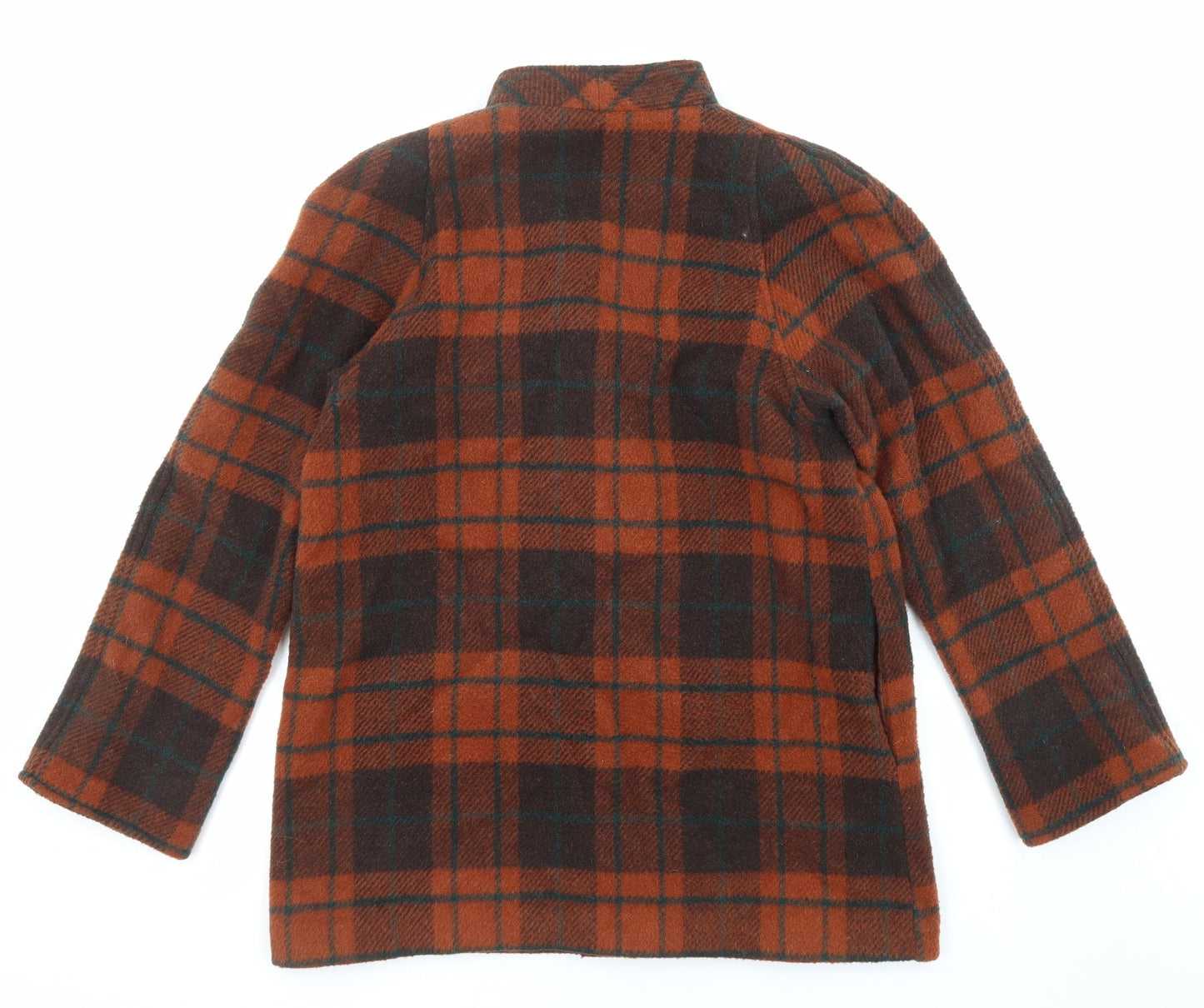 Yves Daincourt Womens Multicoloured Plaid Overcoat Coat Size 10 Button