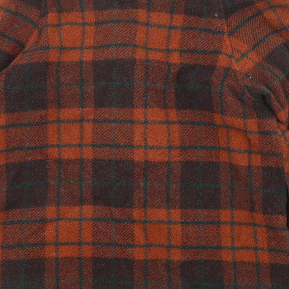 Yves Daincourt Womens Multicoloured Plaid Overcoat Coat Size 10 Button