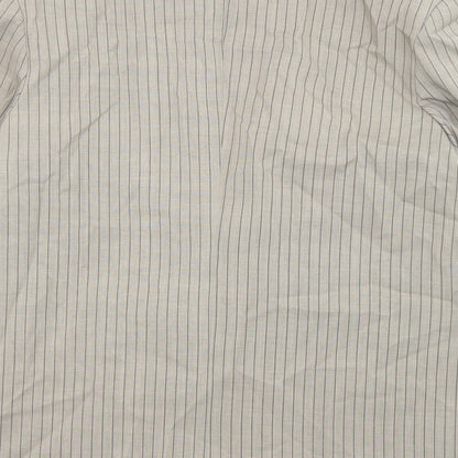 Boohoo Womens Beige Striped Polyester Jacket Suit Jacket Size 10