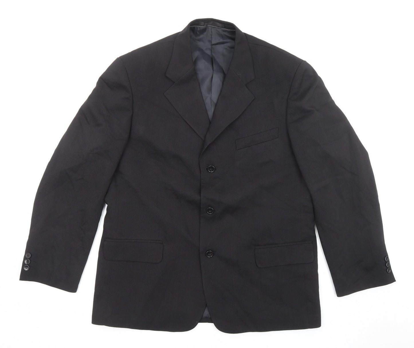 Armando Mens Black Polyester Jacket Suit Jacket Size 42 Regular