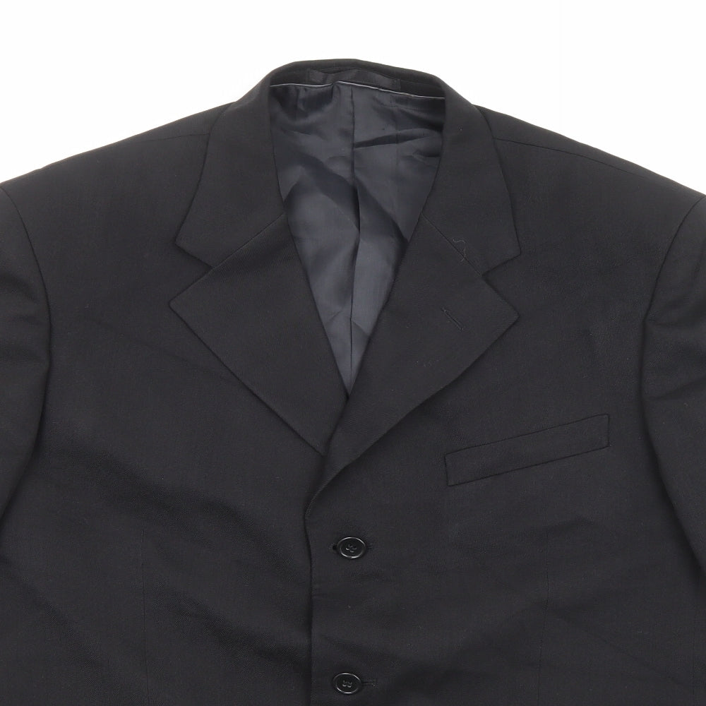 Armando Mens Black Polyester Jacket Suit Jacket Size 42 Regular