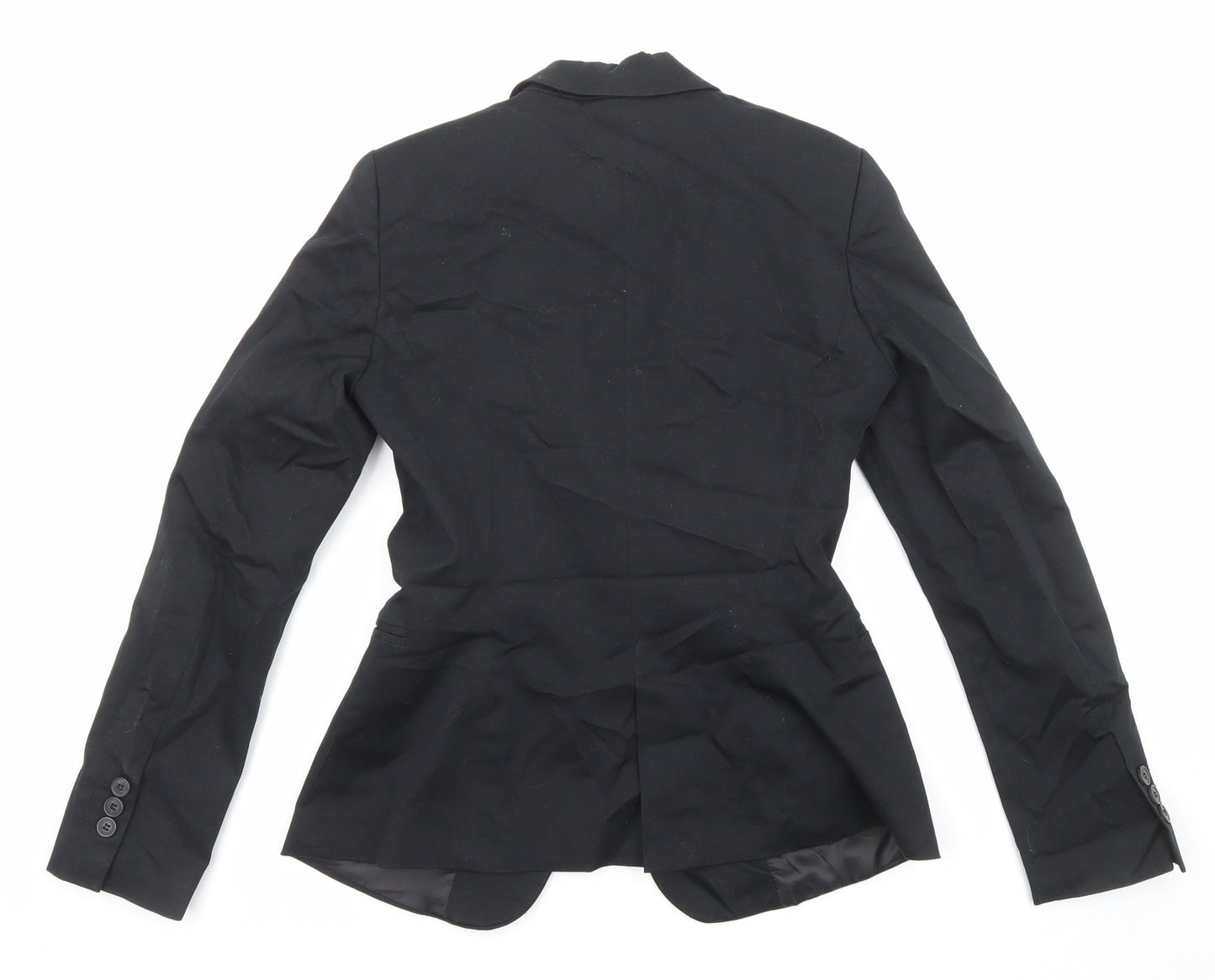 Zara Womens Black Cotton Jacket Blazer Size S
