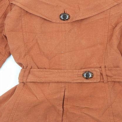 Principles Womens Orange Puffer Jacket Coat Size 10 Button