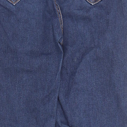 George Womens Blue Cotton Straight Jeans Size 10 L23 in Regular Zip