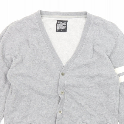 Graniph Mens Grey Cotton Pullover Sweatshirt Size S - Button-up