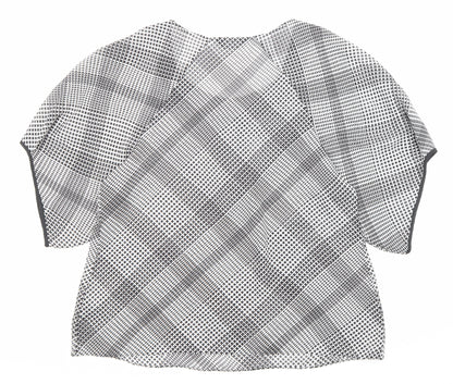 Autograph Womens Black Geometric Polyester Basic Blouse Size 18 Crew Neck