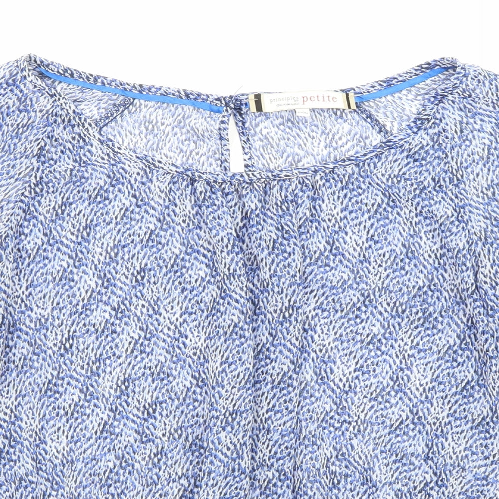 Womens UK Size 8 Principles Blue Basic Blouse