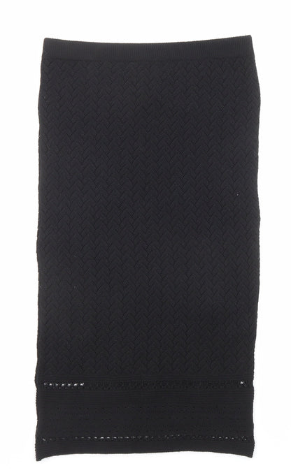 Lipsy Womens Black Acrylic Straight & Pencil Skirt Size 8
