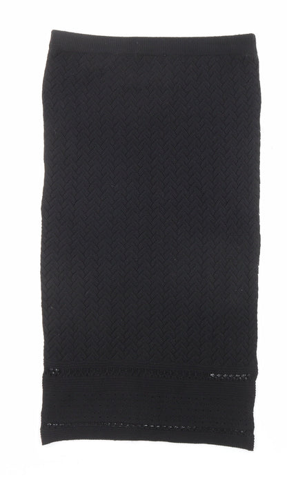 Lipsy Womens Black Acrylic Straight & Pencil Skirt Size 8