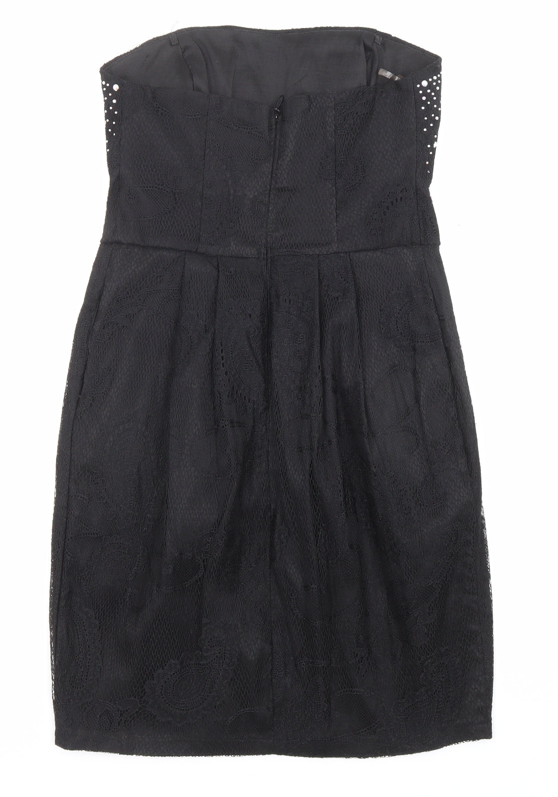 Pink Boom Womens Black Polyester A-Line Size L Off the Shoulder Zip - Jewels