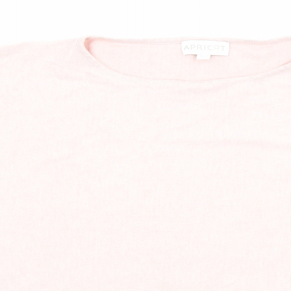 Apricot Womens Pink Boat Neck Viscose Pullover Jumper Size 10